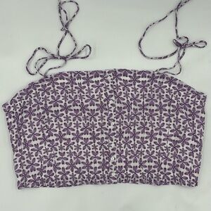 Aerie Woven Button Front Tank Top in Violet Tulip